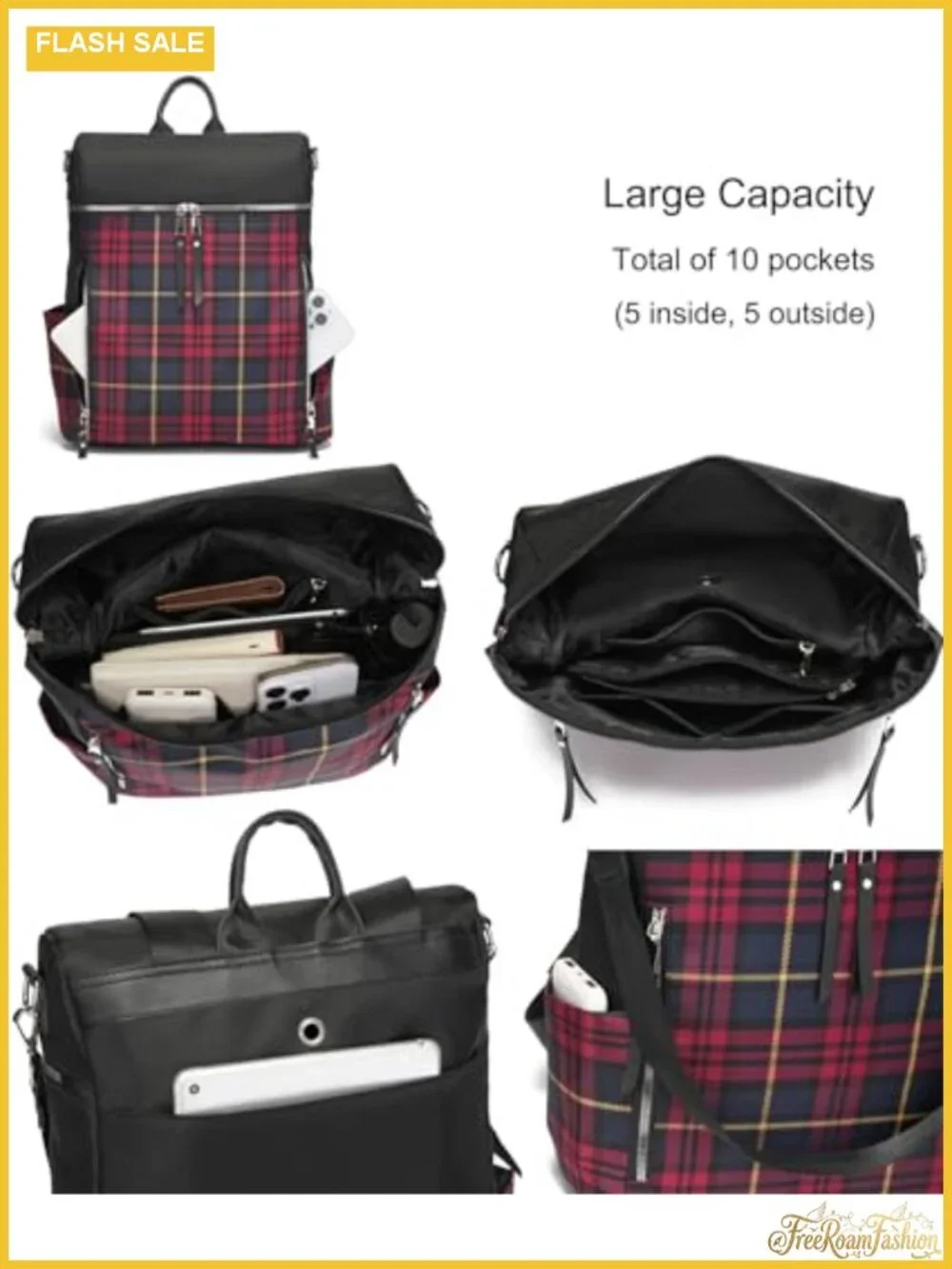 Waterproof Nylon Women's Fashion Backpack Large Capacity Travel Daypack